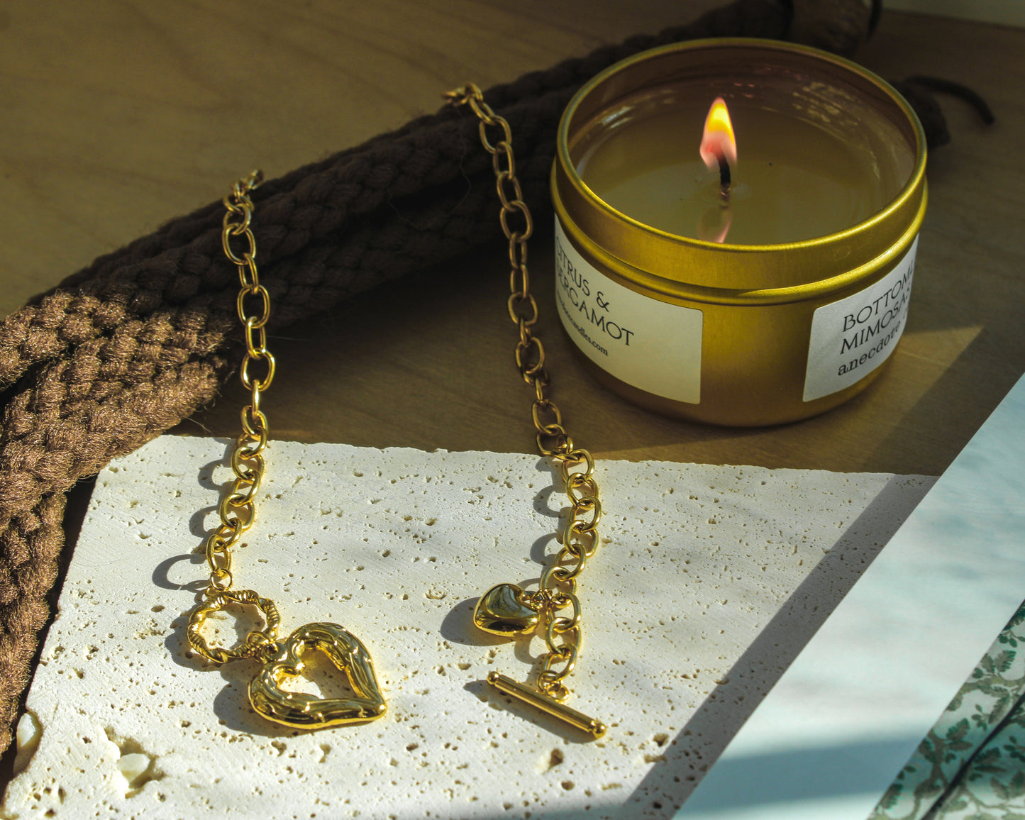 The Heart Clasp Necklace - Gold