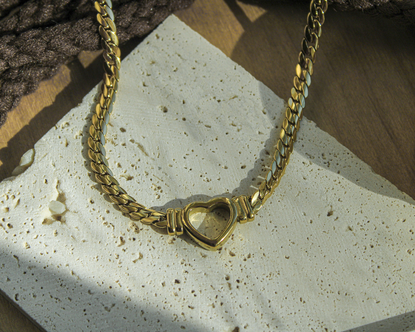 The Braided Heart Necklace - Gold