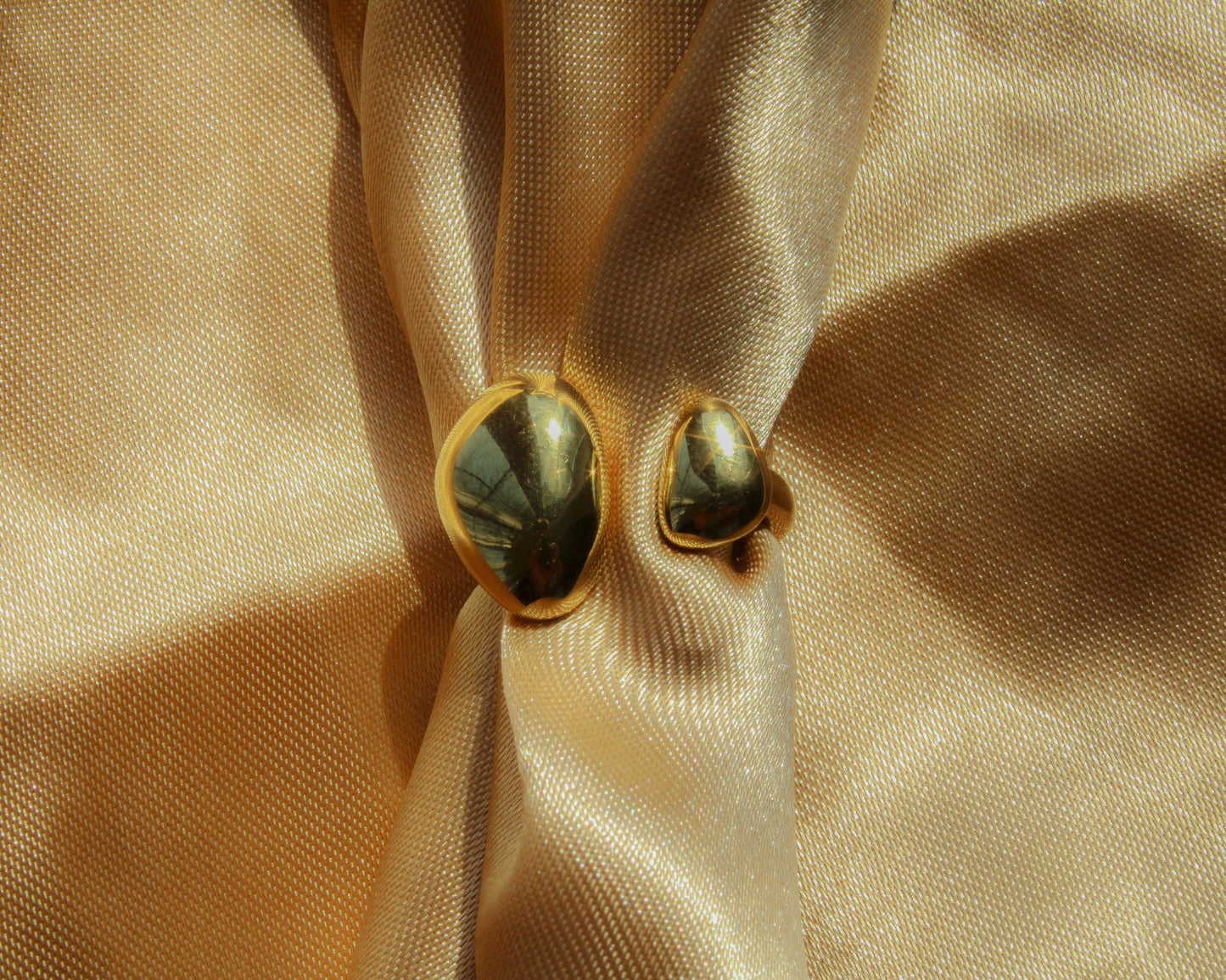 The Abstract Stone Ring - Gold