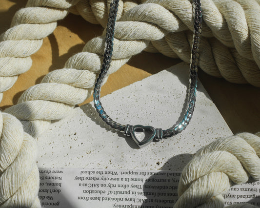 The Braided Heart Necklace - Silver